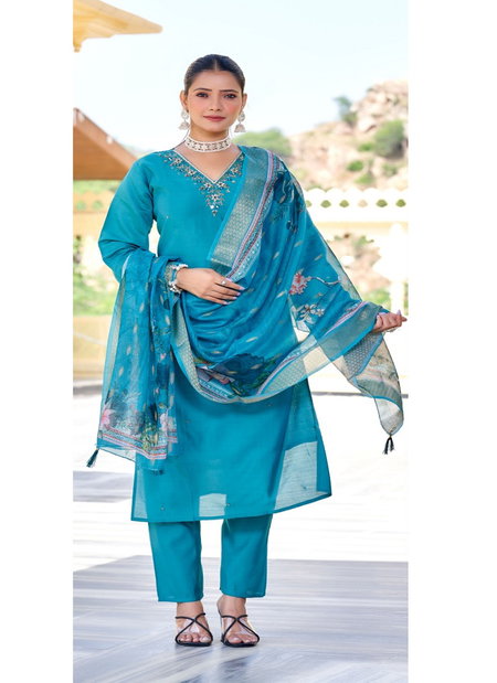 Naisha K 203 Fancy Roman Silk Kurti Bottom With Dupatta Best Wholesale Shop In Surat